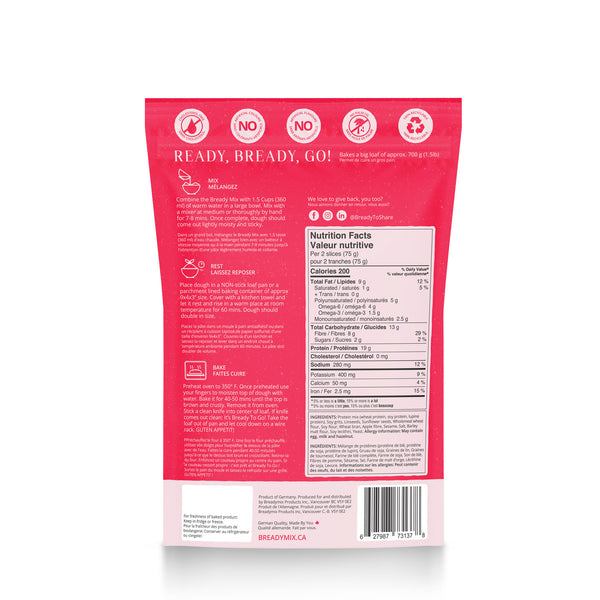 Bready Mix Keto Multigrain Bread Back Mockup